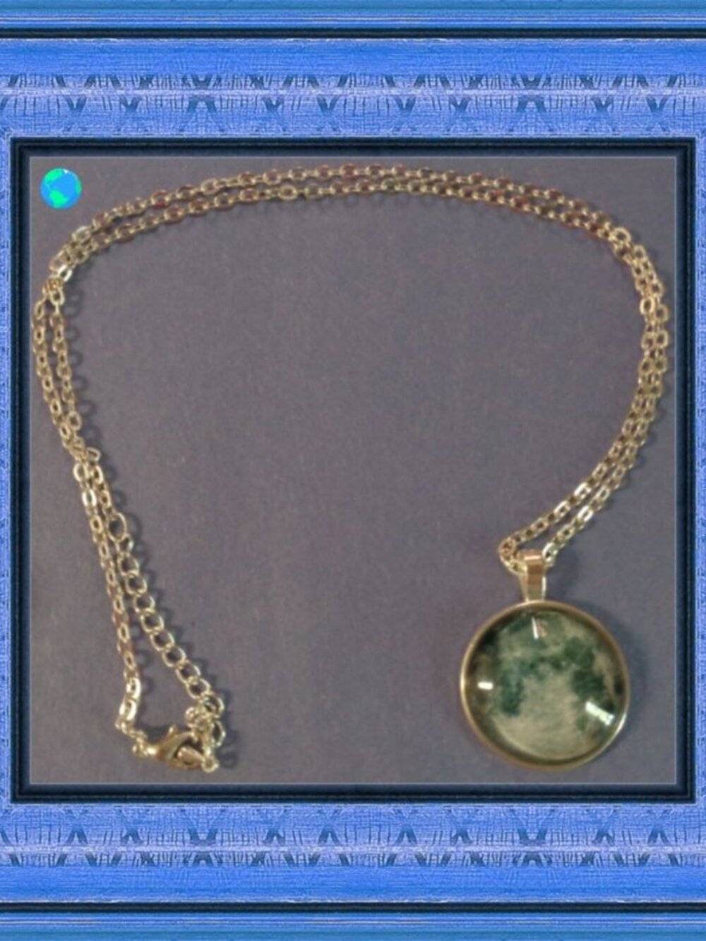Silver In Color Moon Theme Necklace Unisex